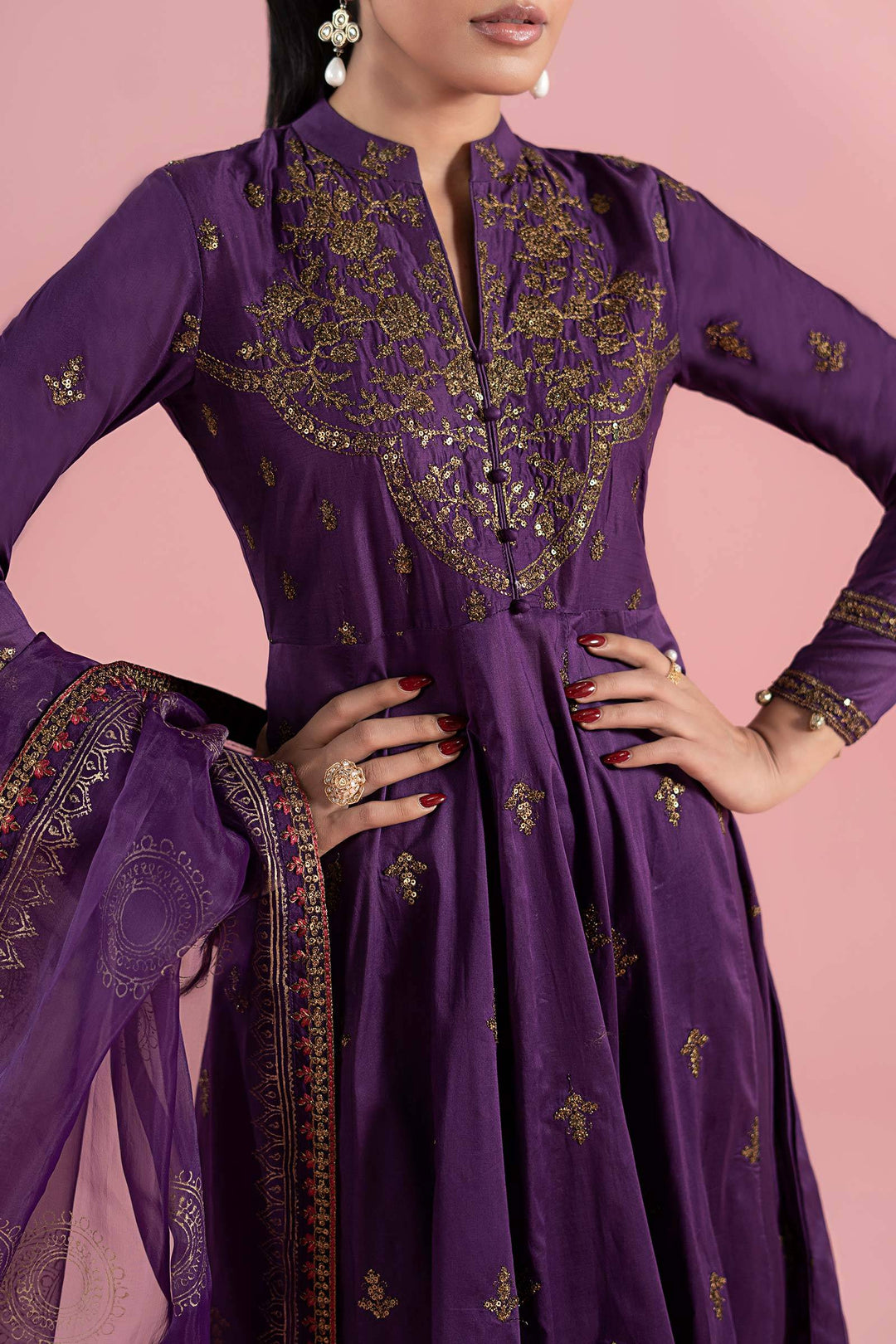 Women Maria B Embroidered Suit - Lawn Set Suit | Purple Rangreza Women Maria B Embroidered Suit - Lawn Set Suit | Purple Rangreza