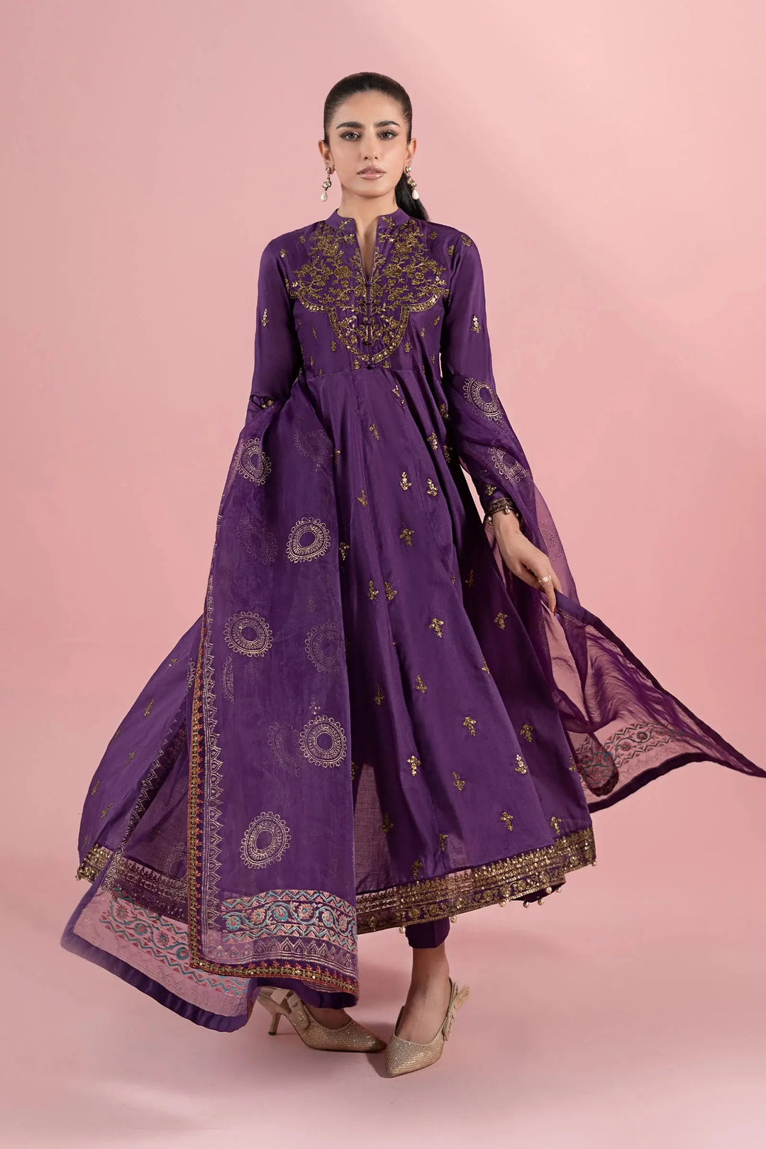 Women Maria B Embroidered Suit - Lawn Set Suit | Purple Rangreza Women Maria B Embroidered Suit - Lawn Set Suit | Purple Rangreza