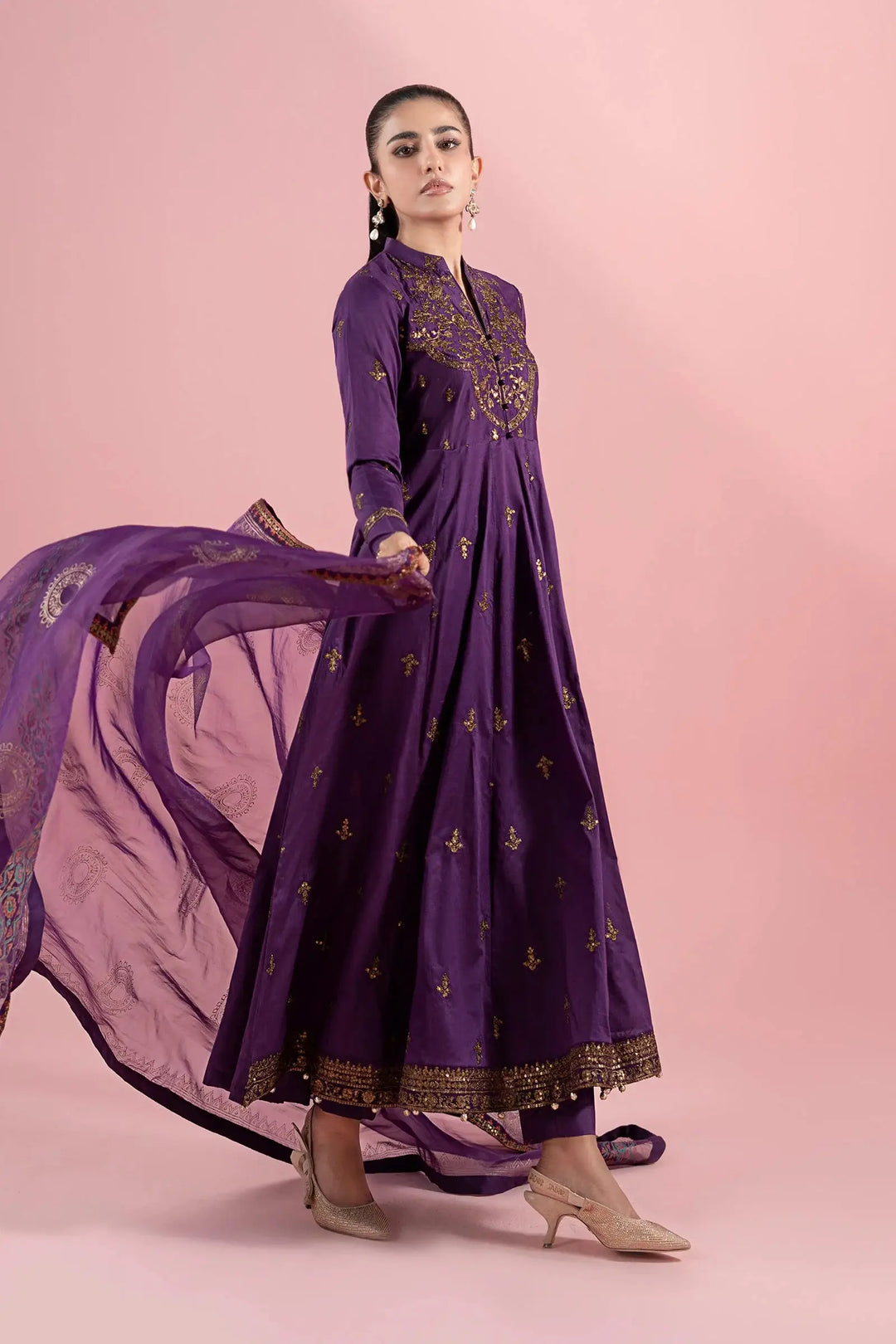 Women Maria B Embroidered Suit - Lawn Set Suit | Purple Rangreza Women Maria B Embroidered Suit - Lawn Set Suit | Purple Rangreza