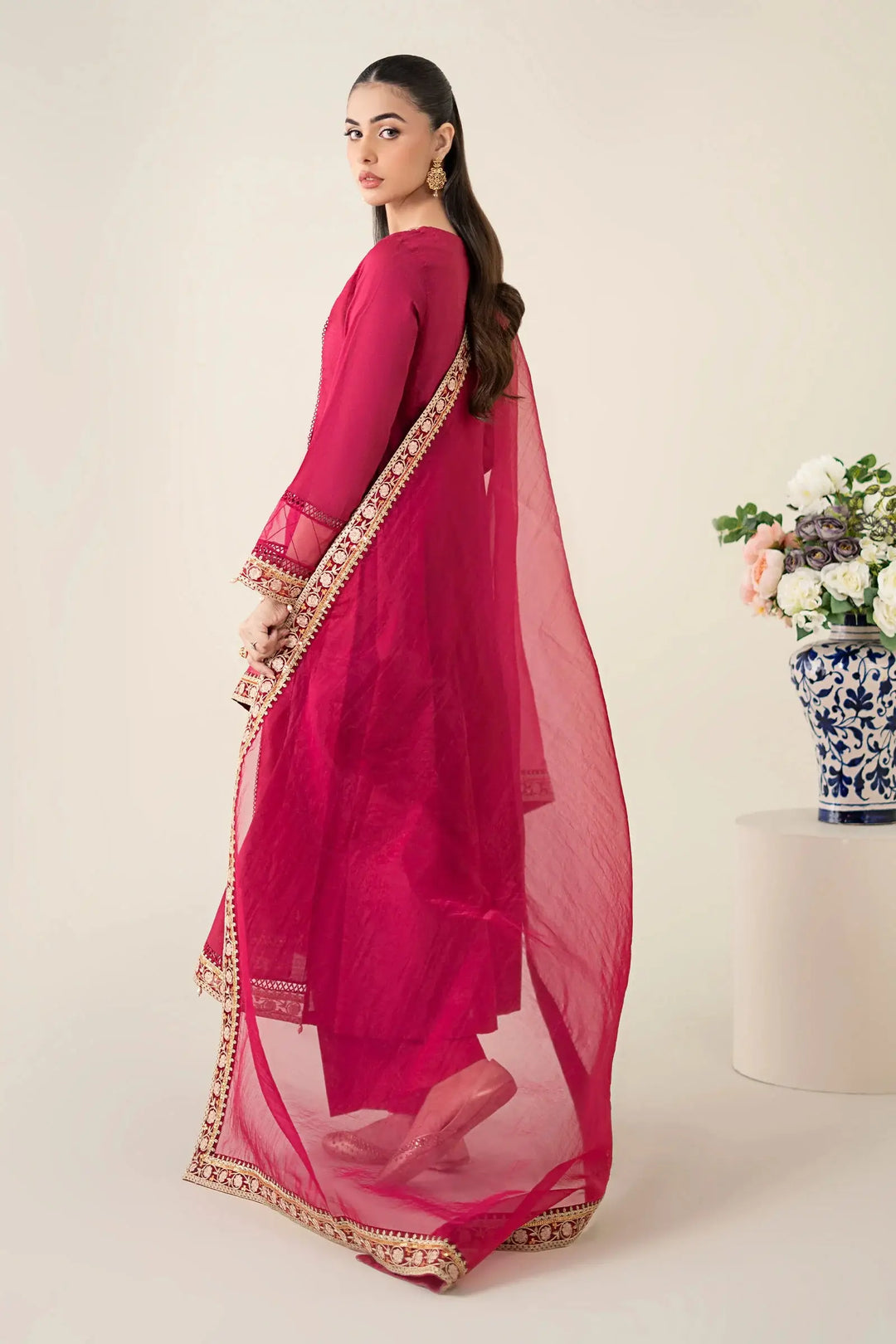 3 Piece Embroidered Dobby Suit | DW-EA25-40