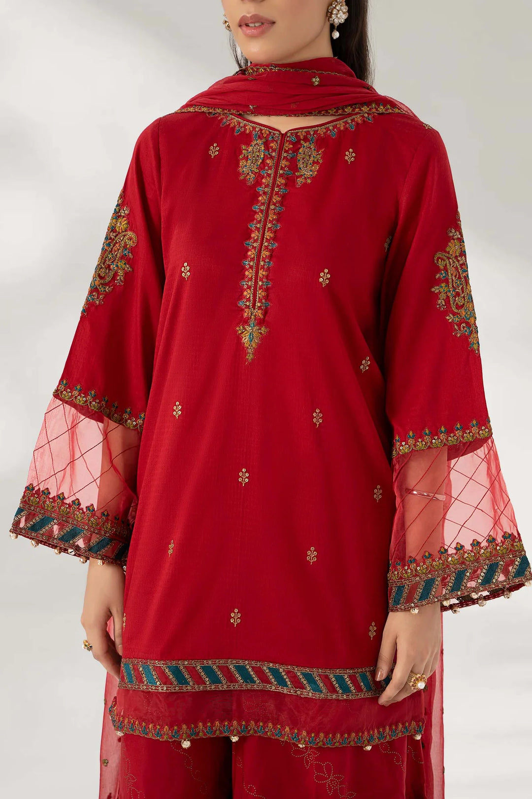 MARIA B 3 Piece Embroidered Lawn Suit | DW-EF22-01R1-19