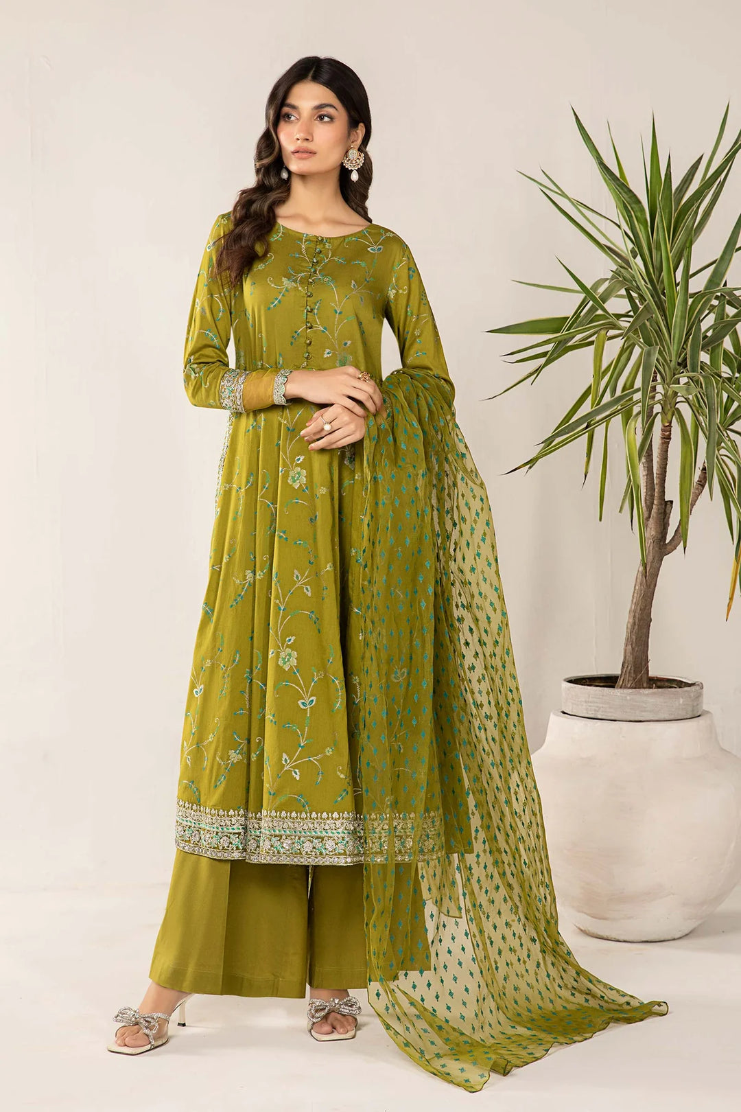 MARIA.B Green Traditional Dress | RRDW-Ef24-120