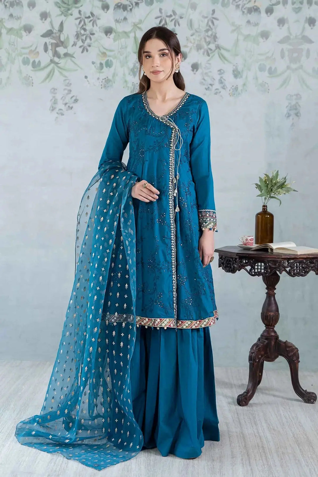 Pakistani Clothes - Maria B 3 Piece Embroidered Net Suit DW-EA24-49-17 Rangreza Pakistani Clothes - Maria B 3 Piece Embroidered Net Suit DW-EA24-49-17 Rangreza