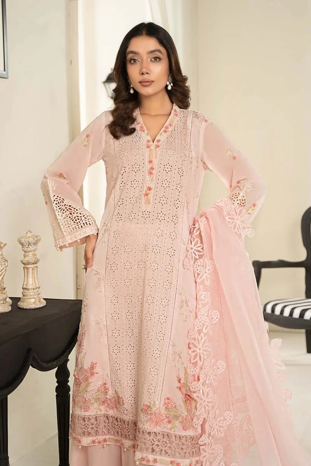 MARIA B 3 Piece Embroidered Lawn Suit | DW-EF24-05 CLOTHING MARIA.B RANGREZA USA United States 7327625425