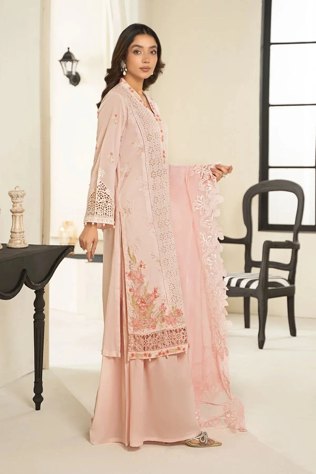 MARIA B 3 Piece Embroidered Lawn Suit | DW-EF24-05 CLOTHING MARIA.B RANGREZA USA United States 7327625425