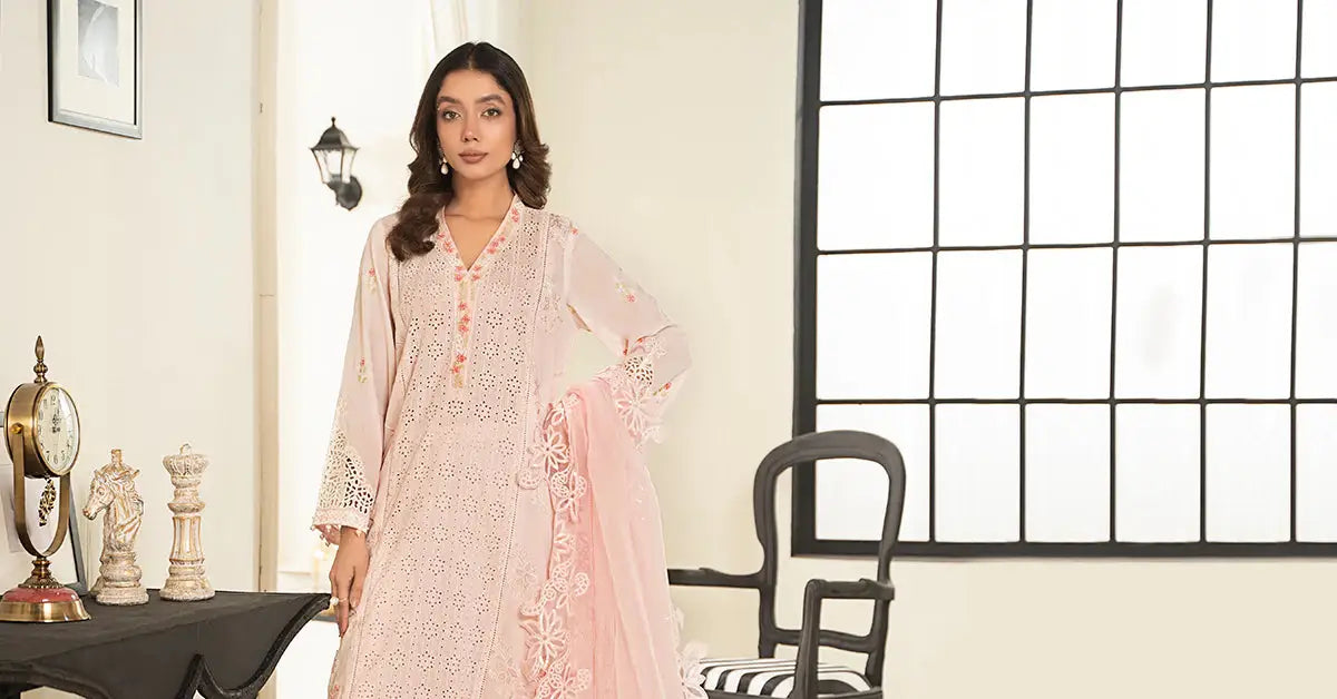 MARIA B 3 Piece Embroidered Lawn Suit | DW-EF24-05 CLOTHING MARIA.B RANGREZA USA United States 7327625425