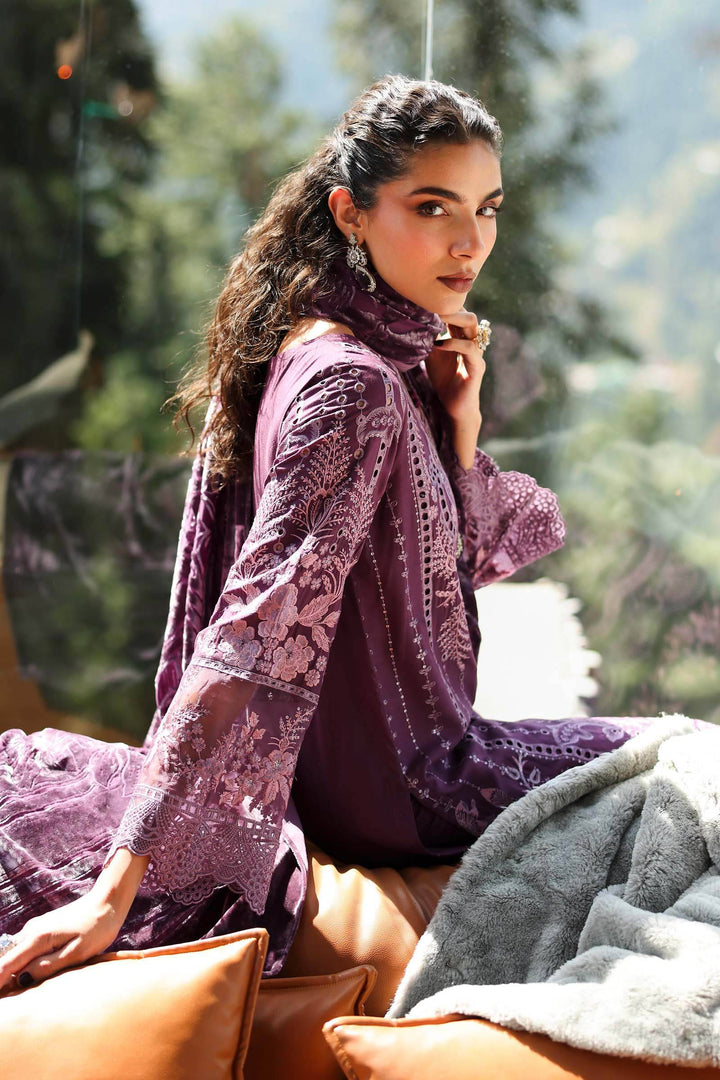 3 Piece Embroidered Linen Suit | DW-W25-24