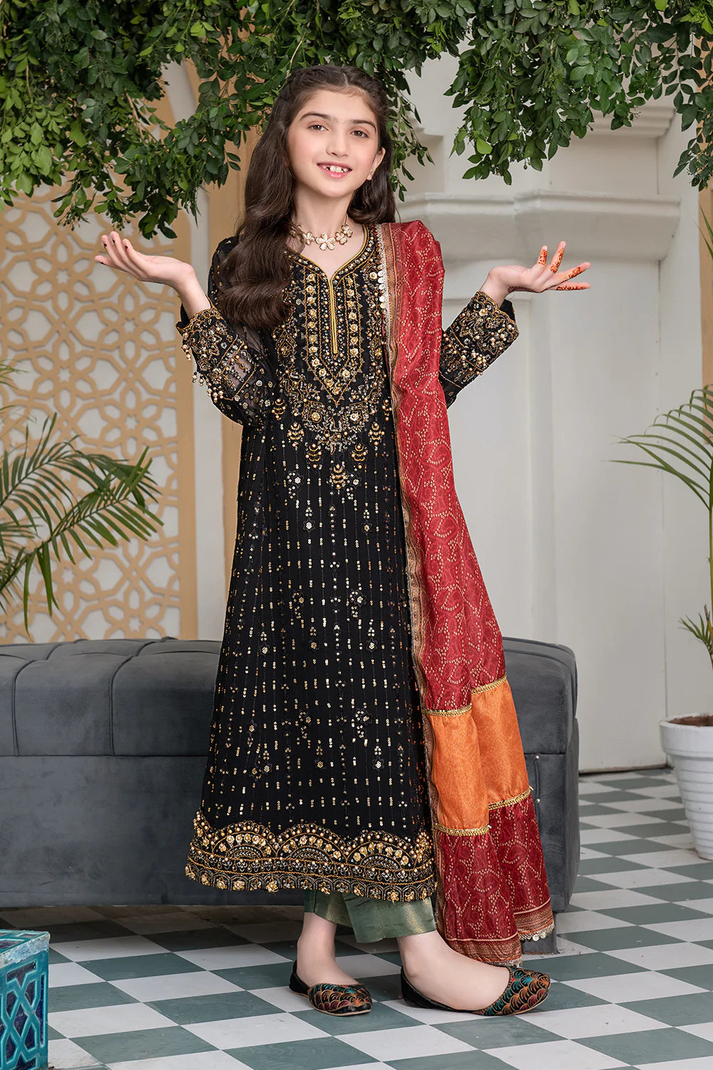 RANGREZA Pakistani Girls Long Designer Outfit | RR-3864-06
