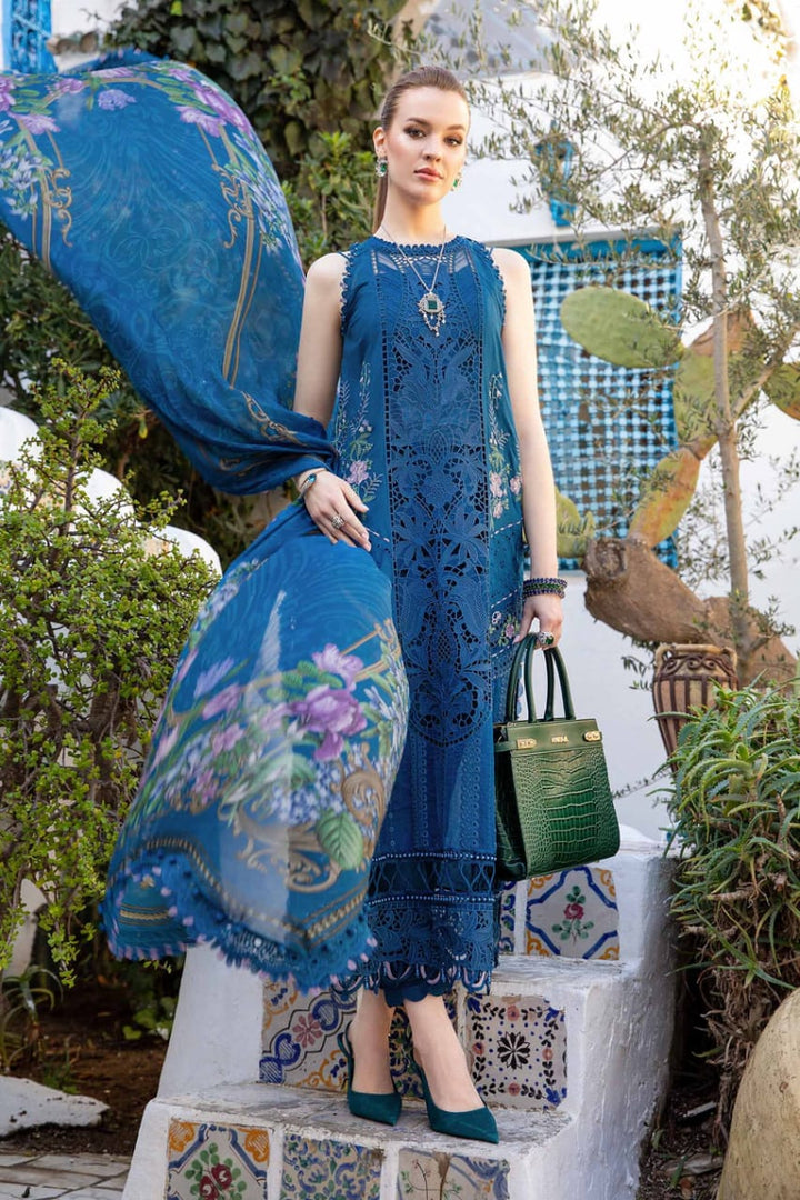 RANGREZA 3 PIECE Stylish Dress with Embroidered Details in Blue | AL-931-09