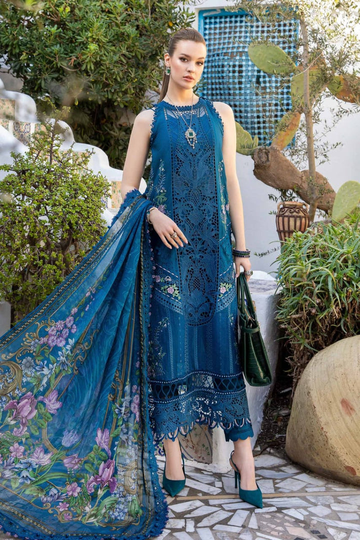 RANGREZA 3 PIECE Stylish Dress with Embroidered Details in Blue | AL-931-09