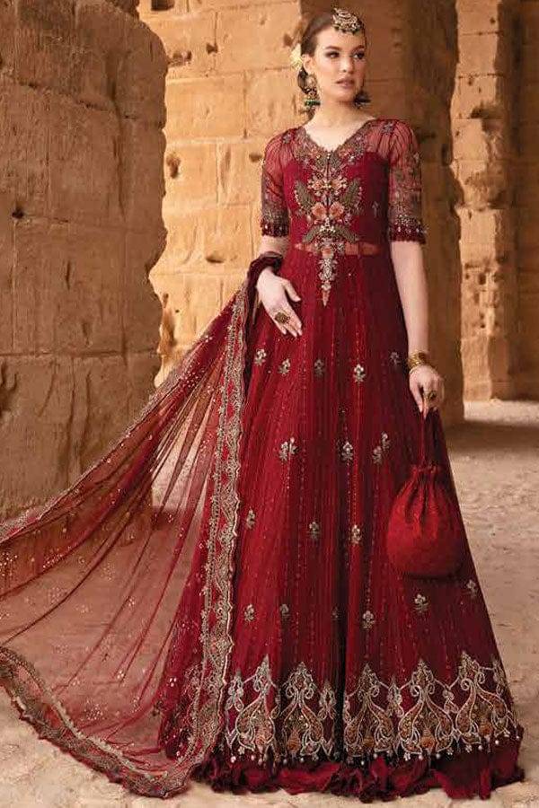 RANGREZA RANGREZA MAROON NET EMBROIDERED MAXI | AL-949-13 SHIRT BOTTON AND DUPATTA RANGREZA USA 7327625425 United States S Maroon Net S / Maroon / Net M / Maroon / Net L / Maroon / Net XL / Maroon / Net