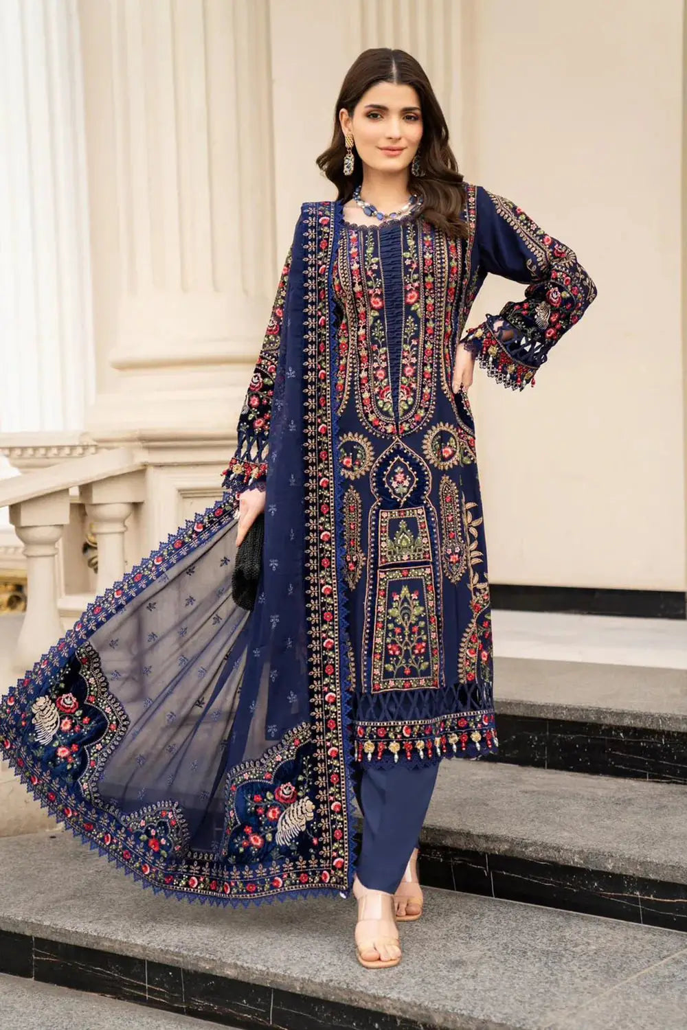 RANGREZA RANGREZA | RR-3883-12 CLOTHING RANGREZA USA 7327625425 United States M Navy Chiffon M / Navy / Chiffon L / Navy / Chiffon XL / Navy / Chiffon