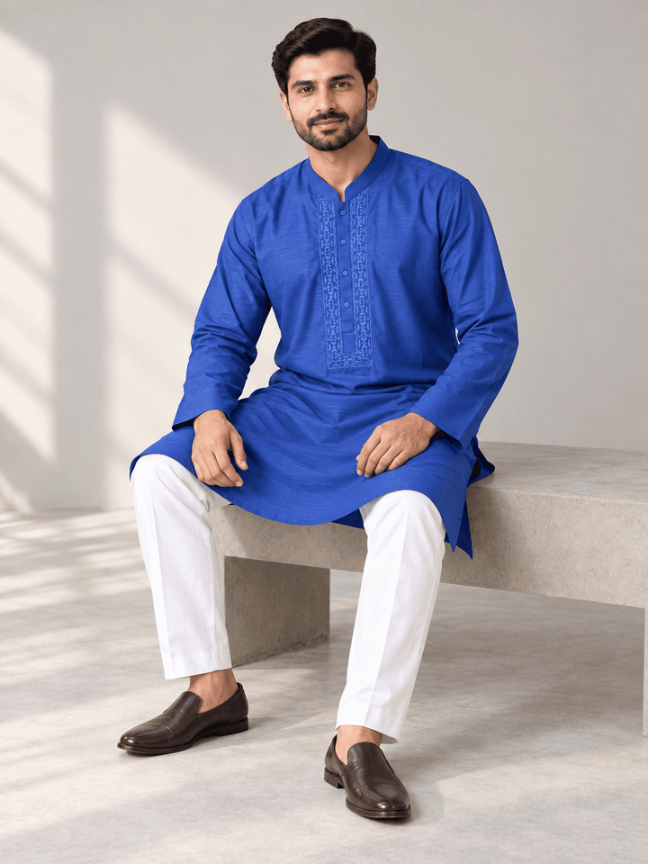 J. BLUE KURTA FOR MEN | JJKP-S-45678