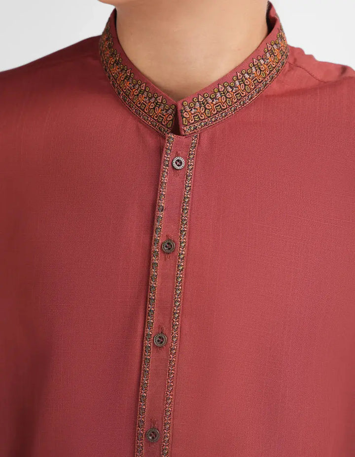 KIDS RED MAROON FORMAL KURTA TROUSERS | JCKP-A-42119-45