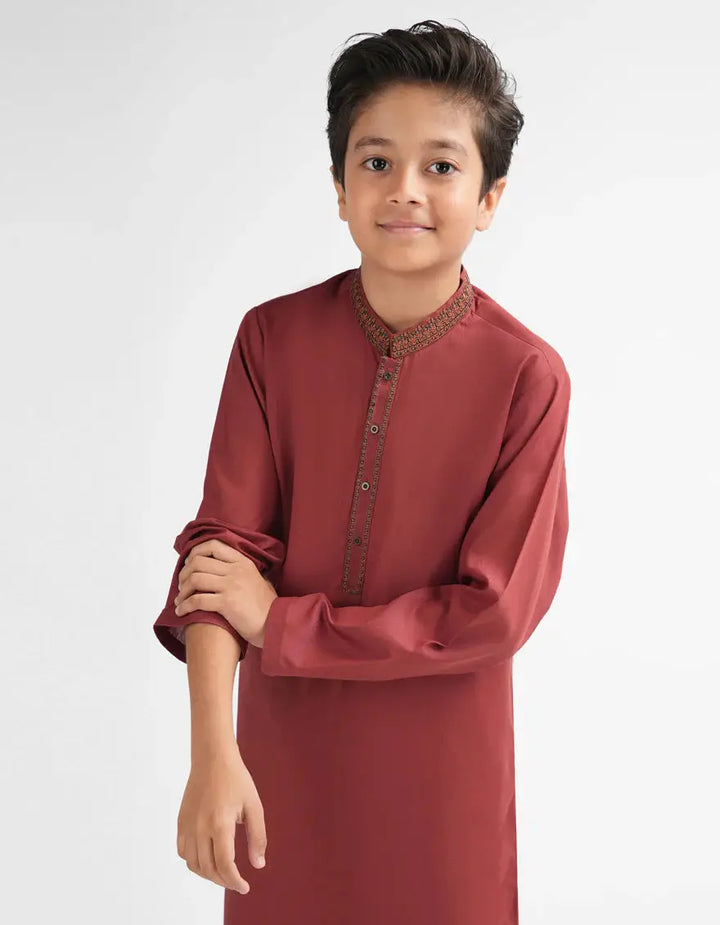 KIDS RED MAROON FORMAL KURTA TROUSERS | JCKP-A-42119-45