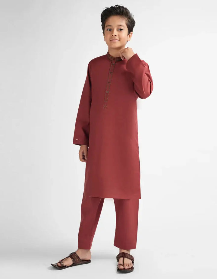 KIDS RED MAROON FORMAL KURTA TROUSERS | JCKP-A-42119-45
