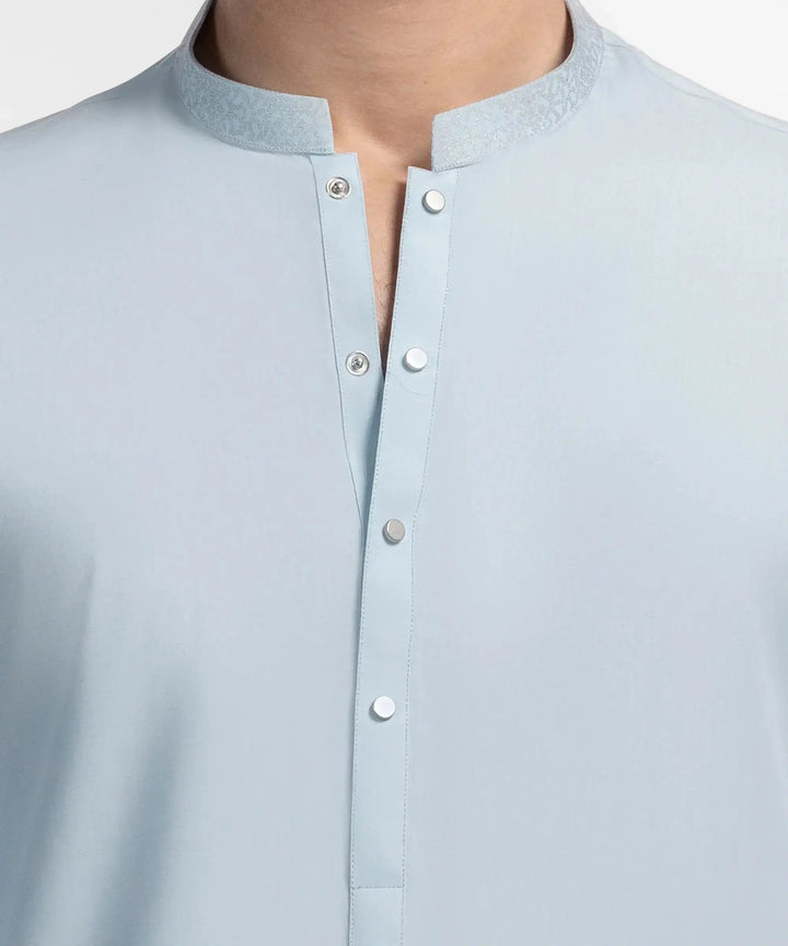 sky blue semi-formal kameez shalwar | JJKSA20135-85