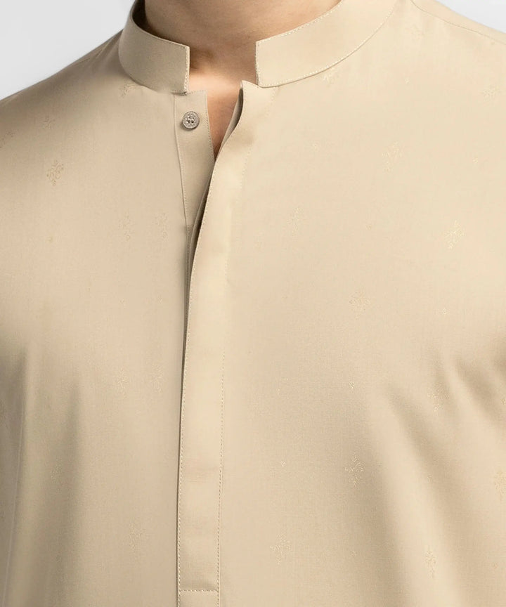 Beige semi-formal kameez shalwar | JJKSA20137-09