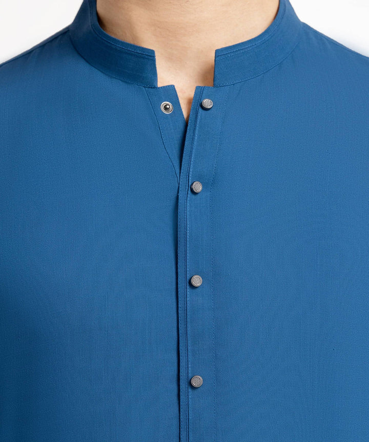 J. MEN electric blue casual kameez shalwar | JJKSA-60134