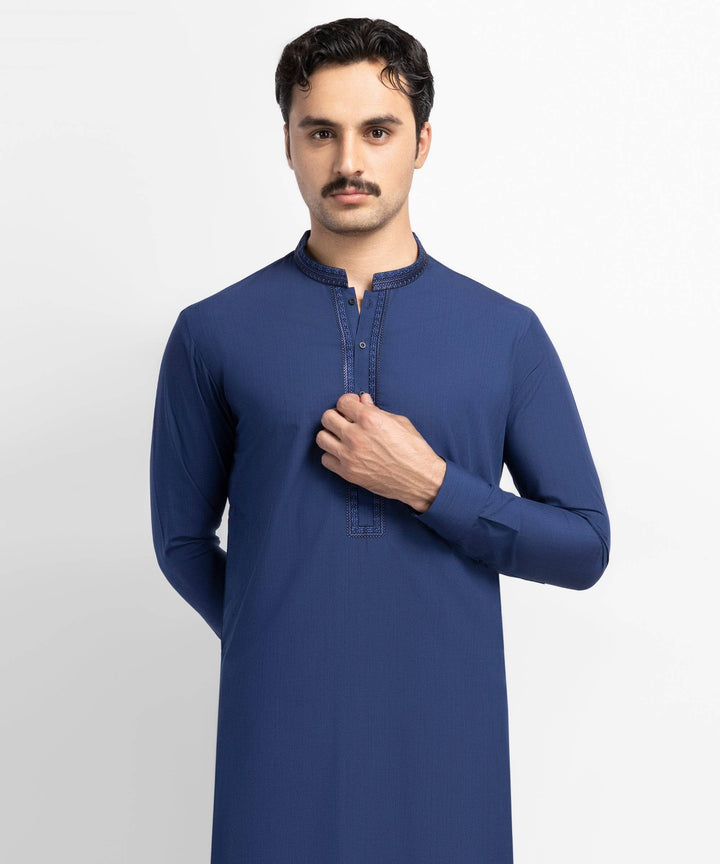 blue semi-formal kameez shalwar | JJKSA60178-09