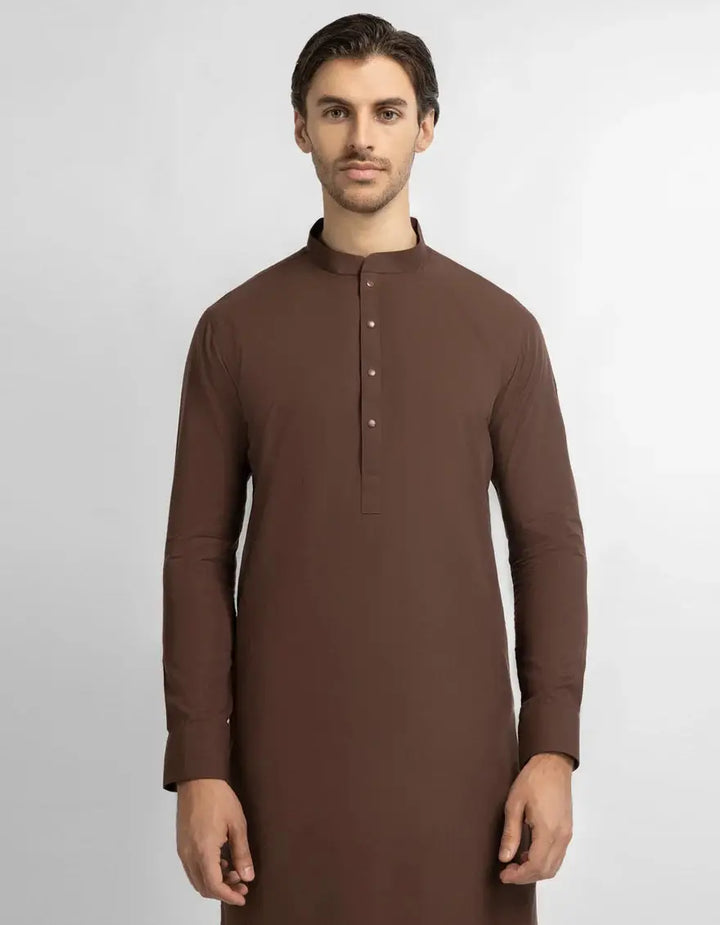 J. MEN brown casual kameez shalwar | JJKSA-47659