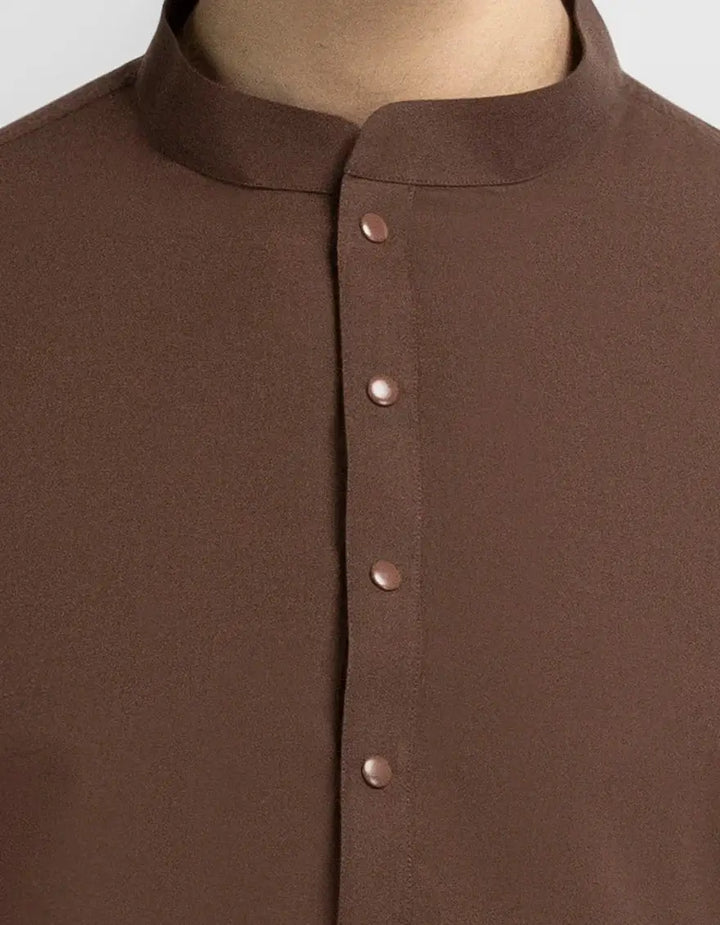 J. MEN brown casual kameez shalwar | JJKSA-47659