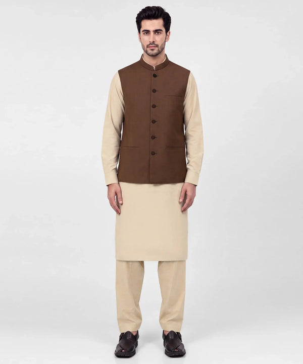 brown formal waistcoat | JJVCA48423-95