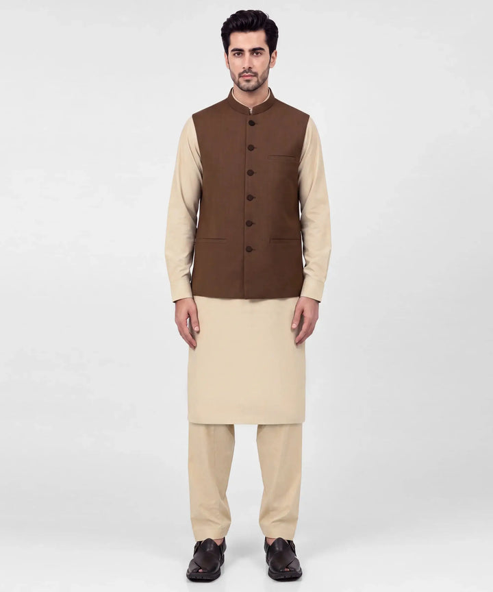 brown formal waistcoat | JJVCA48423-95