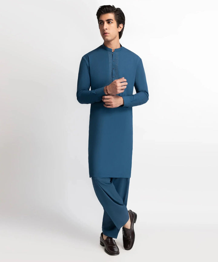 J.  teal semi-formal kameez shalwar | JTKSA-20044