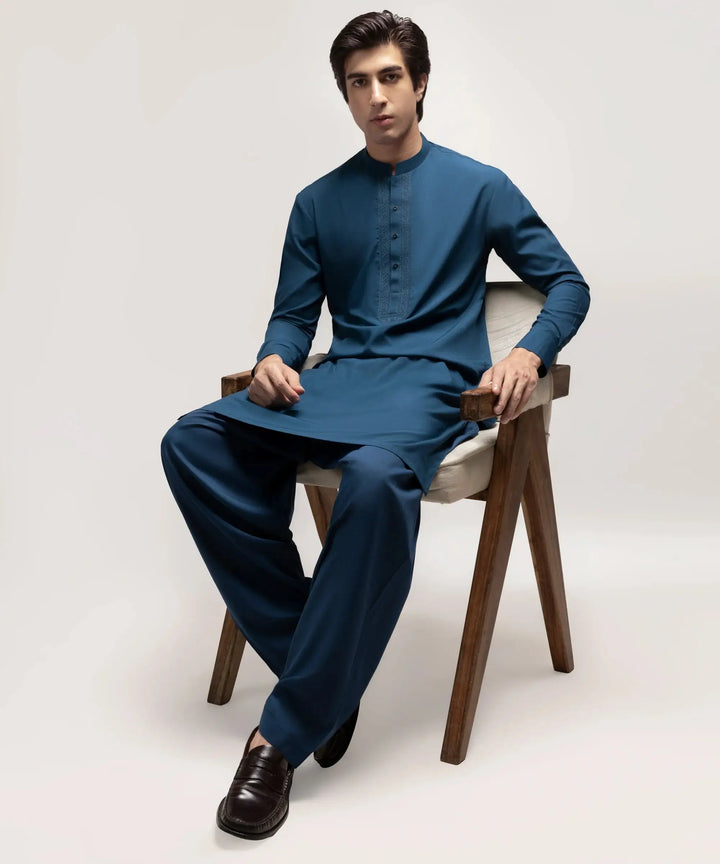 J.  teal semi-formal kameez shalwar | JTKSA-20044