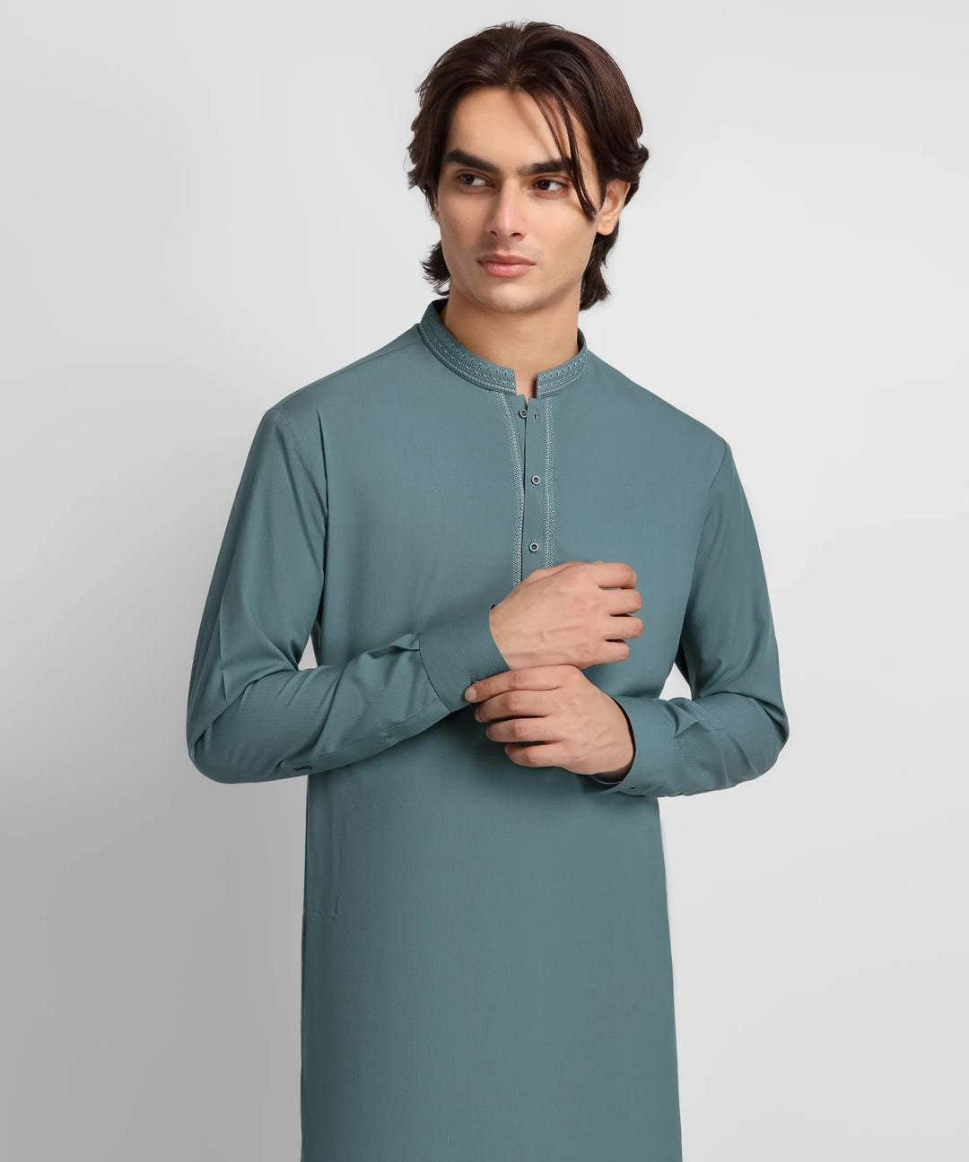 J. Cadet Blue Semi-Formal Kameez Shalwar – JTKSA42170