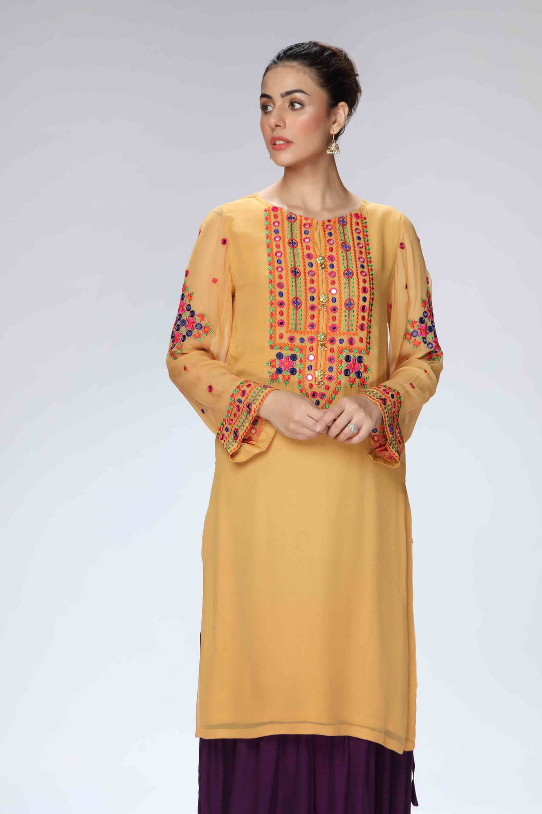 RANG JA Afghan Yellow Long Shirt 1PC | FR076101-06