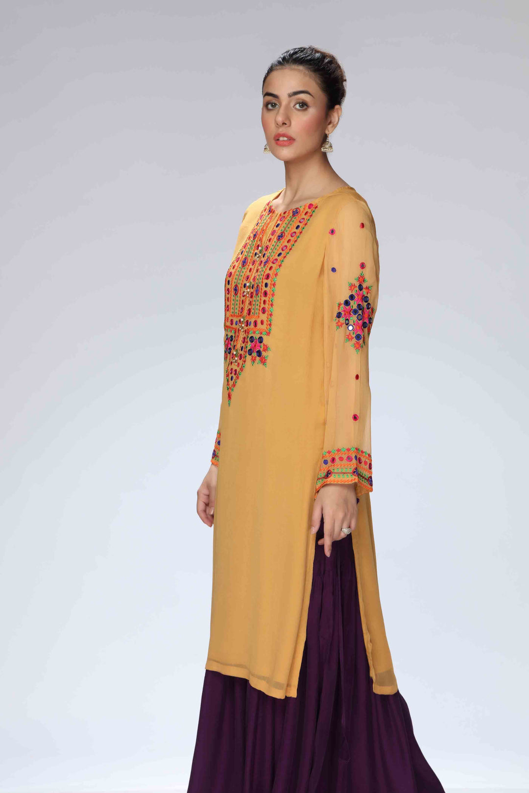 RANG JA Afghan Yellow Long Shirt 1PC | FR076101-06