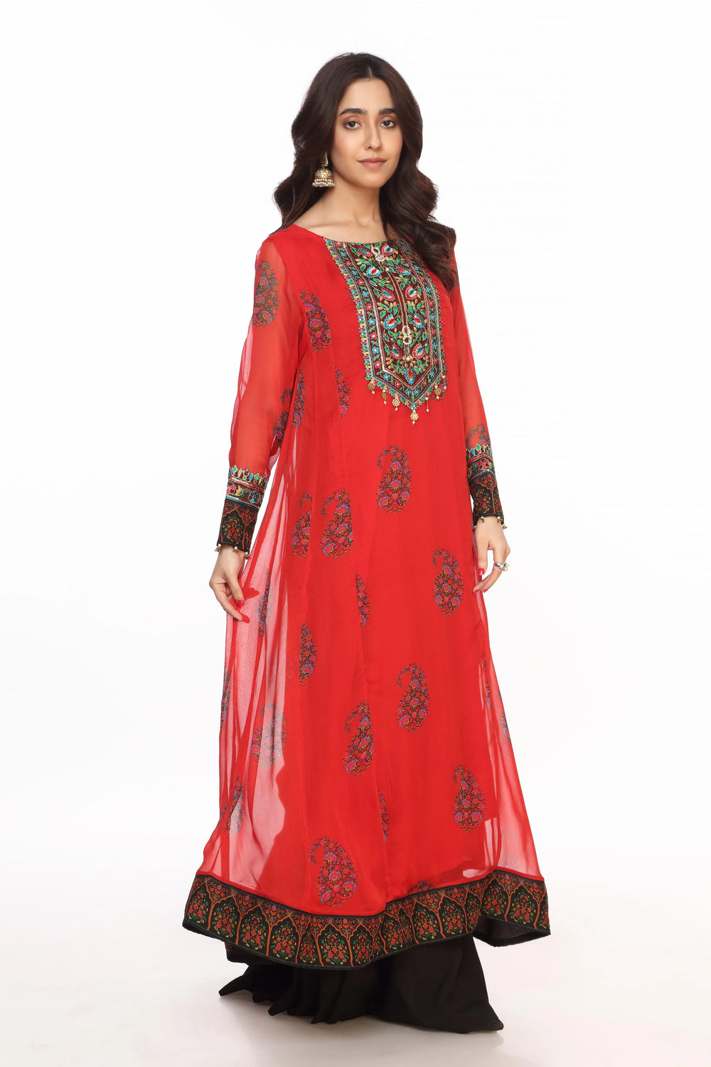 RANG JA Red Ethnic Dress Women Shirt 1PC | FR0709-12
