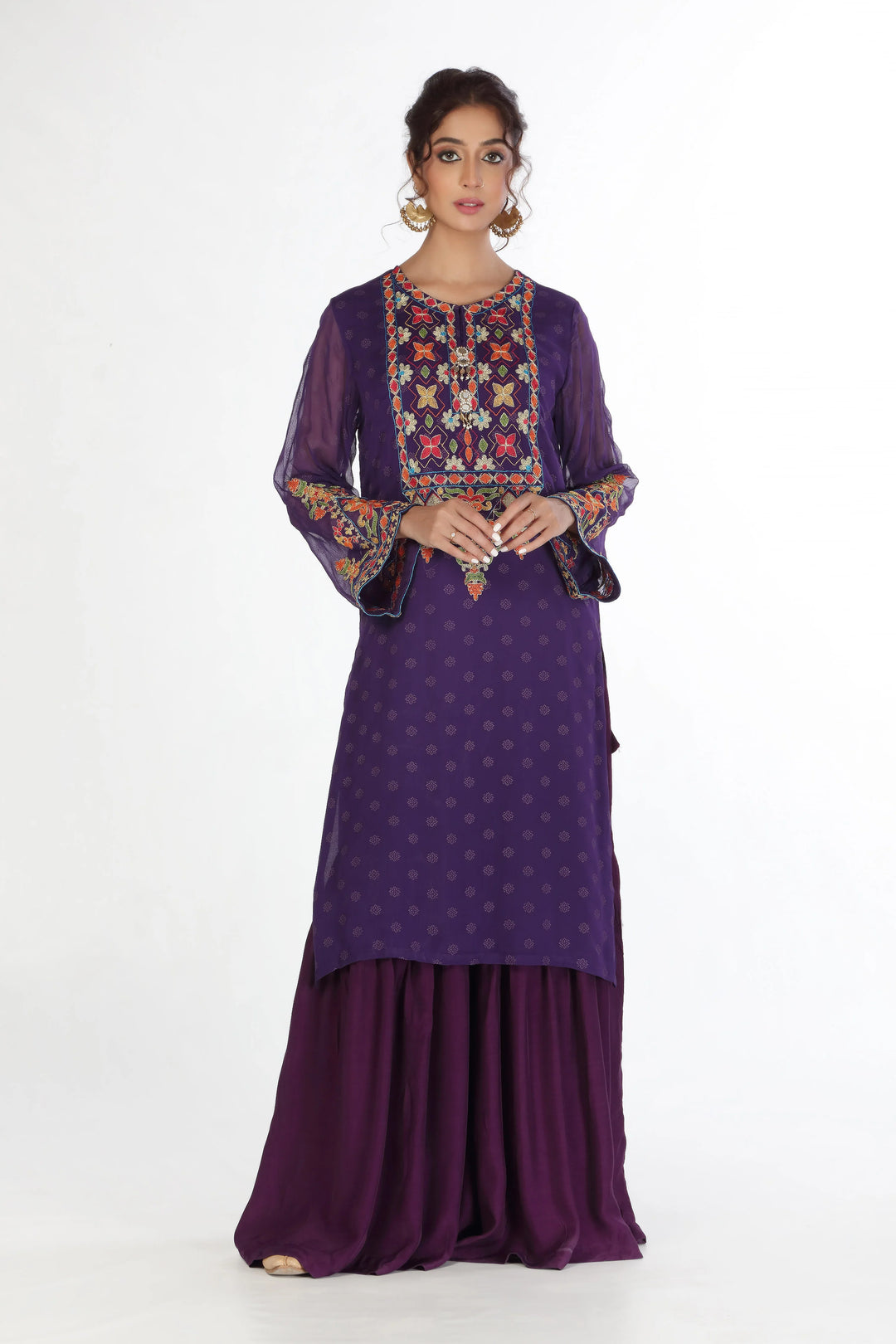 RANG JA Purple Pathani Style Shirt 1PC | FR0748-12