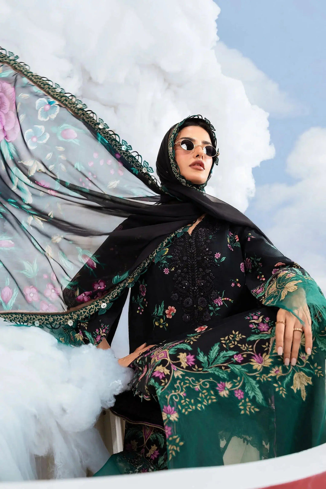 3 Pc stitched Embroidered Lawn Suit | MB-CUSV14-01B-08