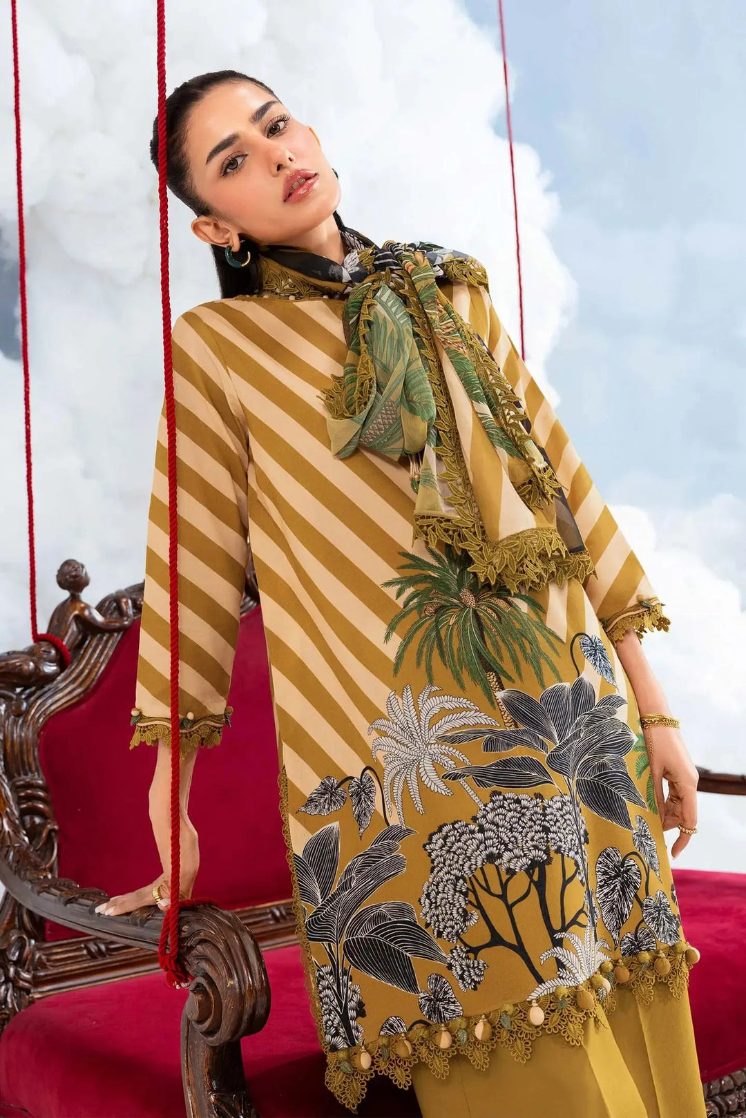 3 Pc stitched Embroidered Lawn Suit | MB-CUSV14-08A-08
