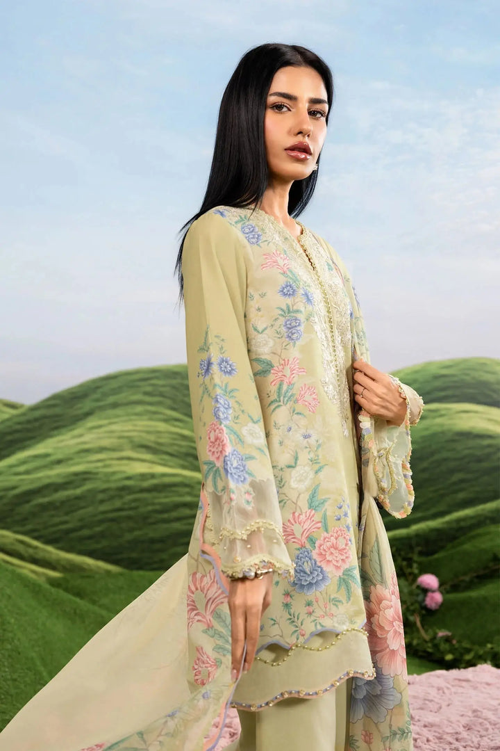 3 Pc stitched Embroidered Lawn Suit | MB-CUSV14-11A-08