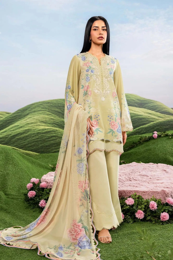 3 Pc stitched Embroidered Lawn Suit | MB-CUSV14-11A-08