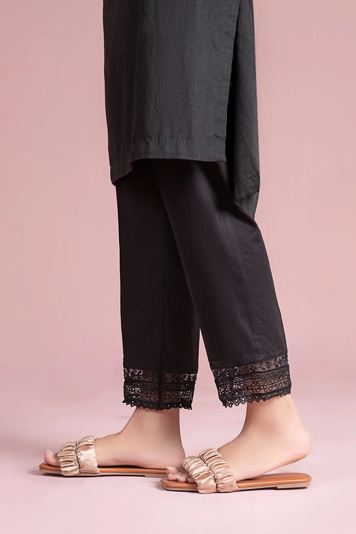 MARIA.B Trouser MARIA.B Embroidered Trouser | MB-EF24-110 PANT RANGREZA USA 7327625425 United States S / Black / Cambric M / Black / Cambric L / Black / Cambric XL / Black / Cambric S Black