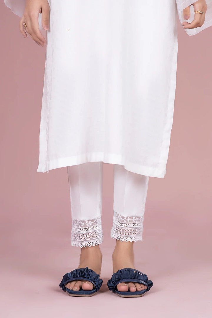 MARIA.B Embroidered White Trouser | MB-EF24-110