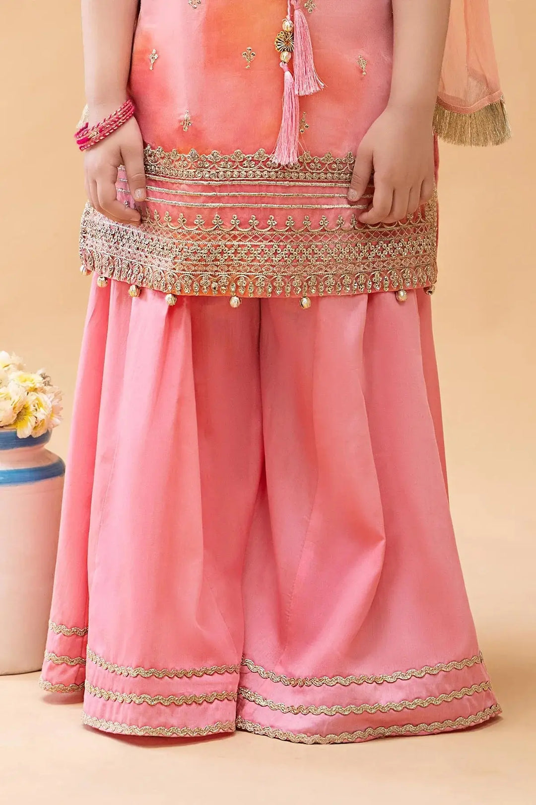 MARIA.B Girls Long Shirt with Lehenga Online | MKS-EA23-17-Rangreza Outlet