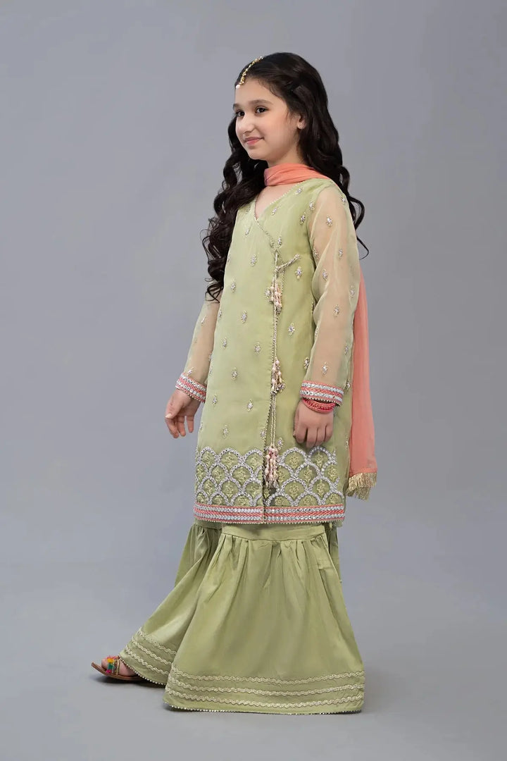 MARIA.B Long Dress for Girl and Gharara | MKS-EF23-22-Rangreza Outlet