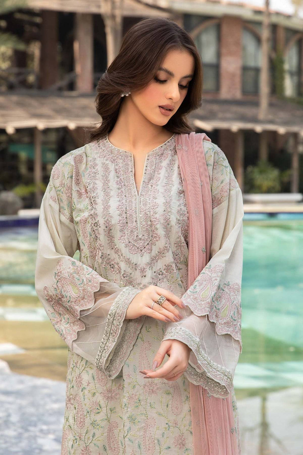 MARIA.B Long Sleeve Frock Style Suit | DW-EF23-03-Rangreza Outlet