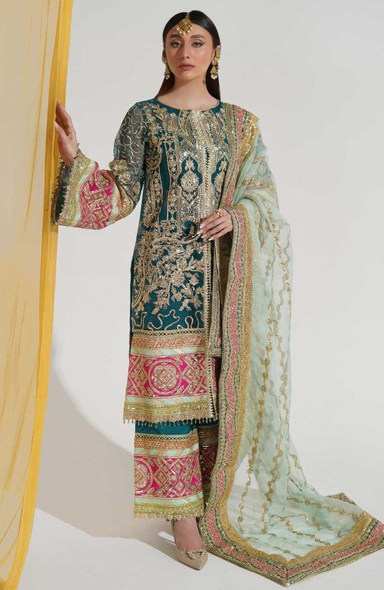 Maryum N Maria Formal Pakistani Dress Green | FFG-0017-Rangreza Outlet