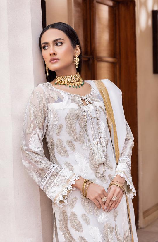 Maryum N Maria Off White Pakistani Formal Dress | MFD-0101-Rangreza Outlet