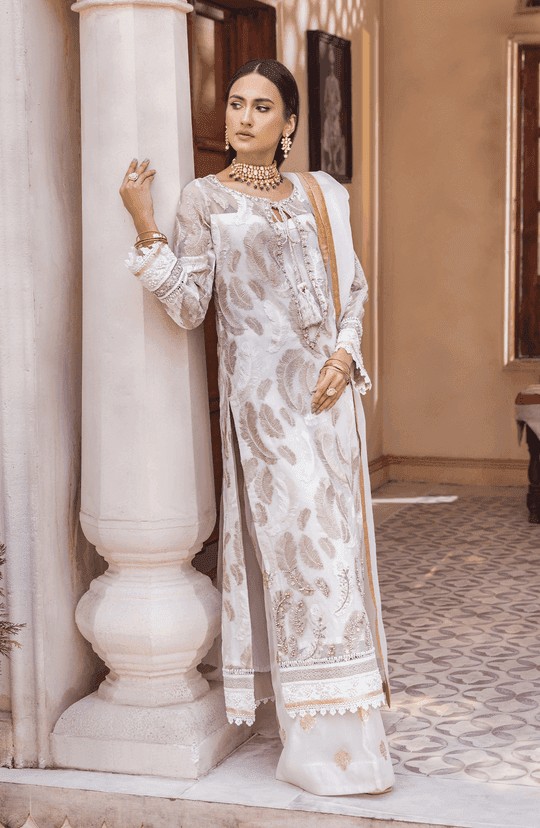 Maryum N Maria Off White Pakistani Formal Dress | MFD-0101-Rangreza Outlet