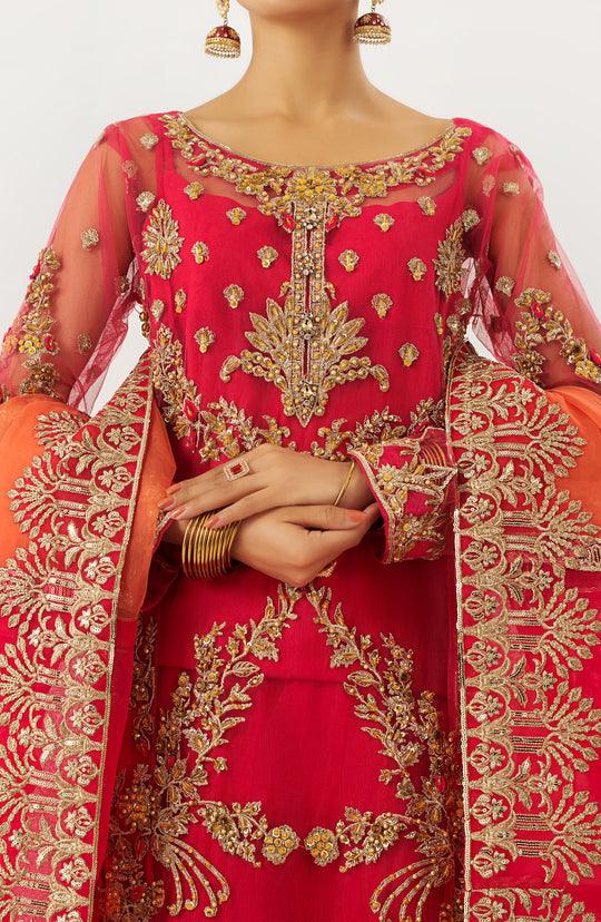 Maryum N Maria Pink sharara suit pakistani | QFD-0059-Rangreza Outlet