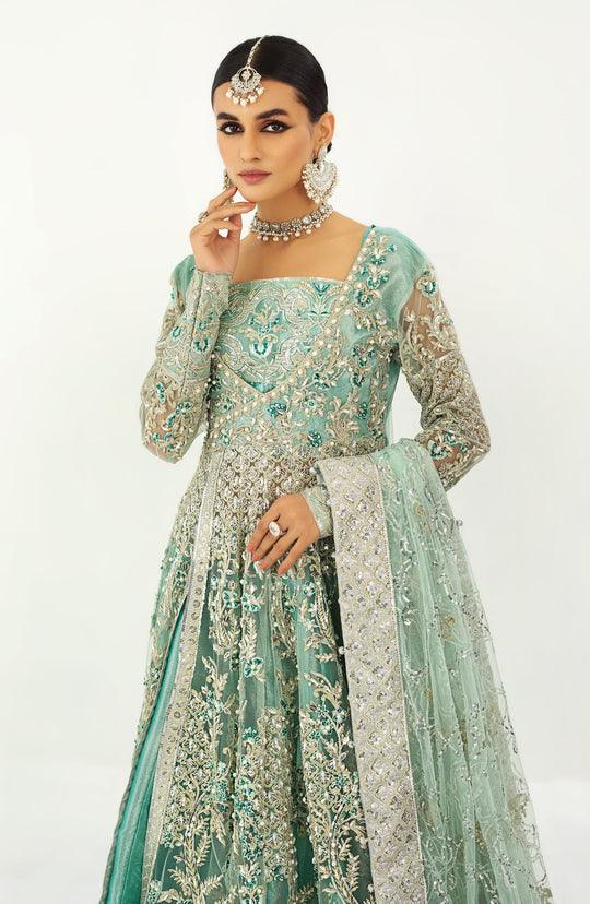 Maryum N Maria AQUA Pakistani Long Dress | QFM-0011-Rangreza Outlet