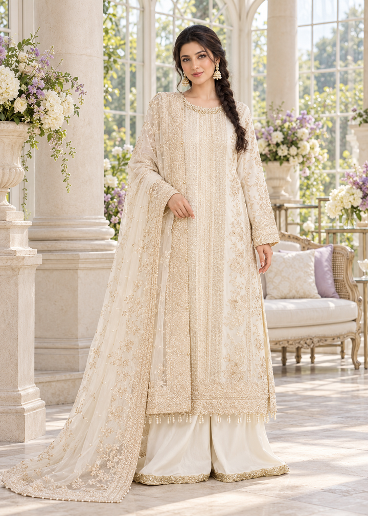OFF-WHITE 3 Piece Embroidered Organza Suit | AL-3881-16